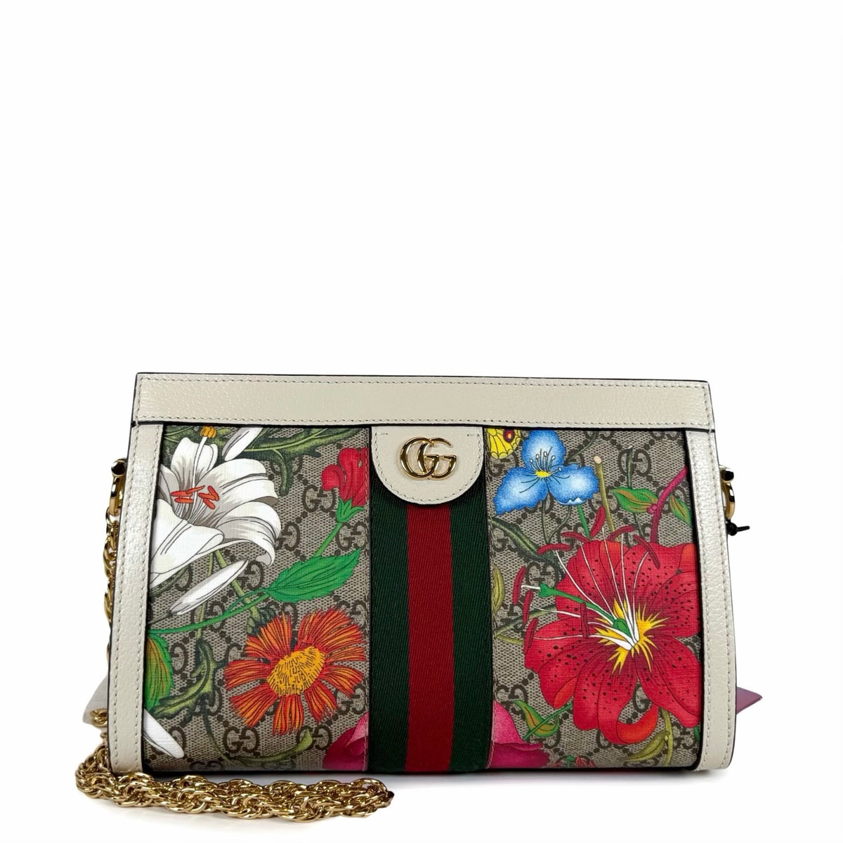 Gucci Ophidia GG Flora Small Chain Shoulder Bag