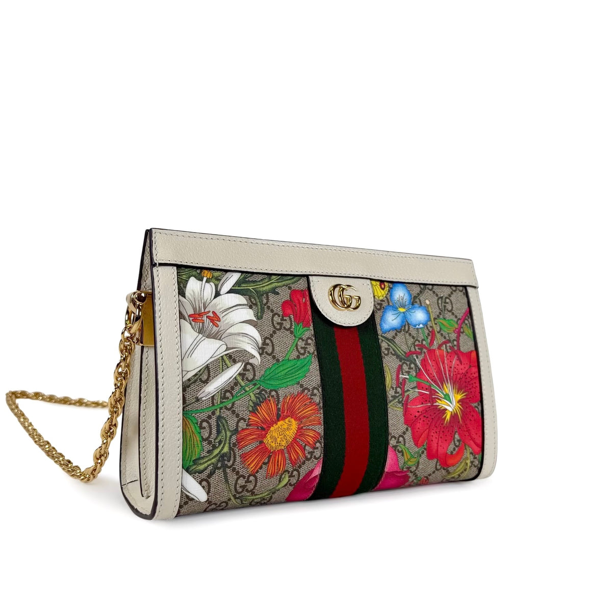 Gucci Ophidia GG Flora Small Chain Shoulder Bag