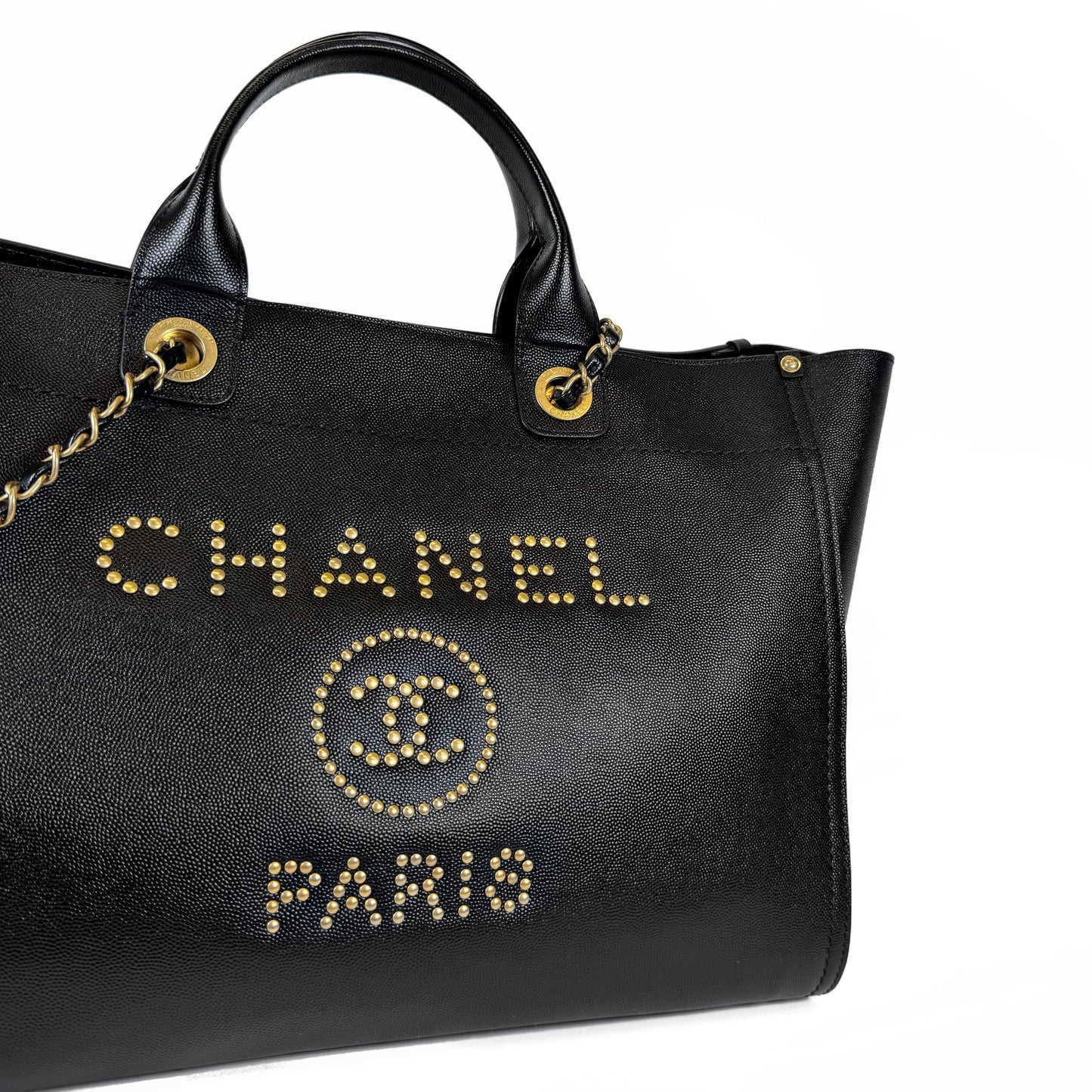 Chanel Deauville Caviar Leather Tote Bag