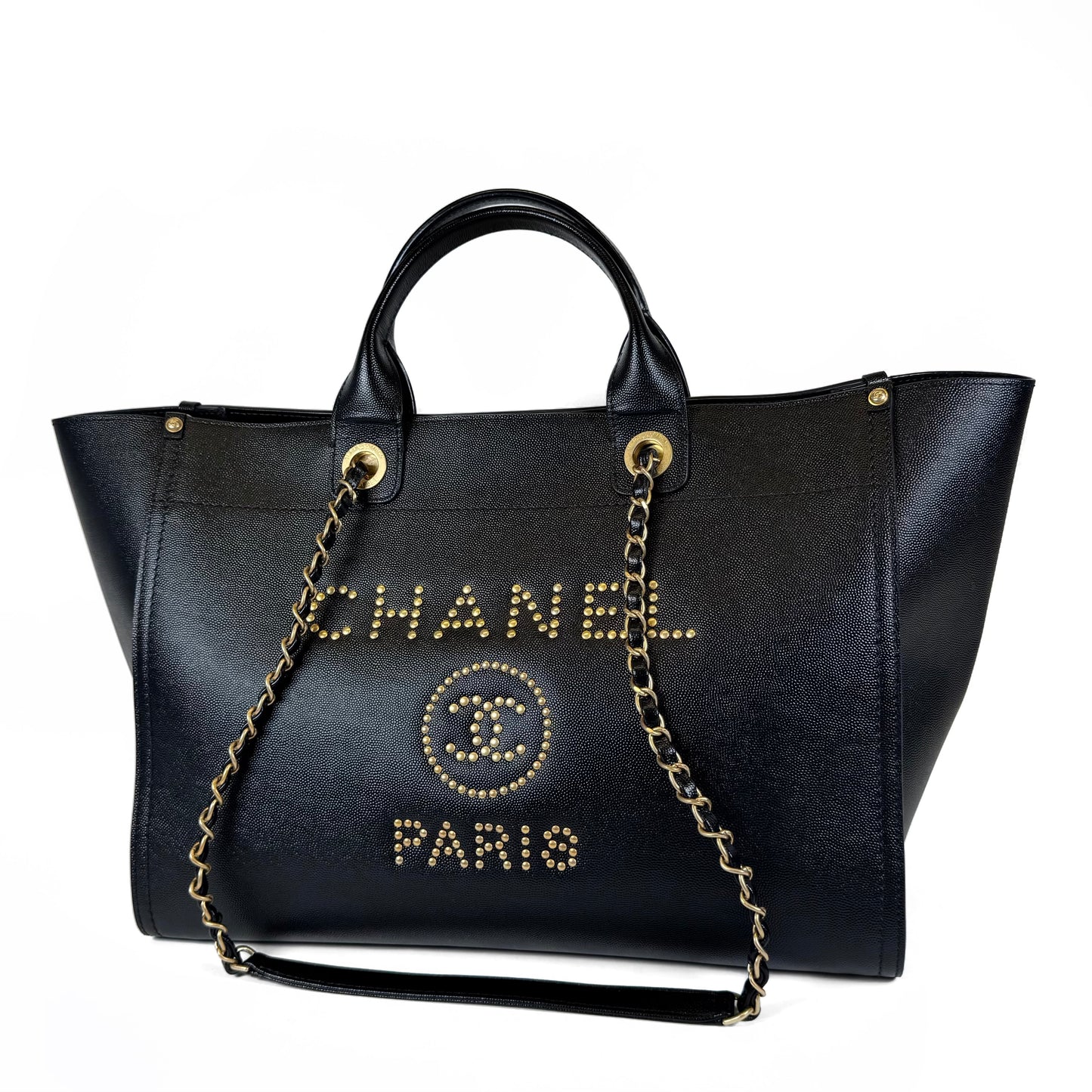 Chanel Deauville Caviar Leather Tote Bag