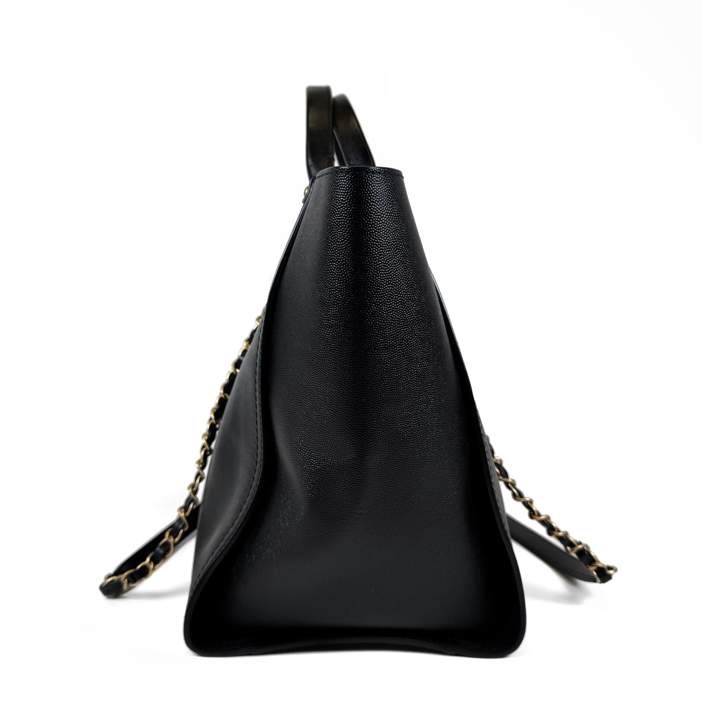 Chanel Deauville Caviar Leather Tote Bag