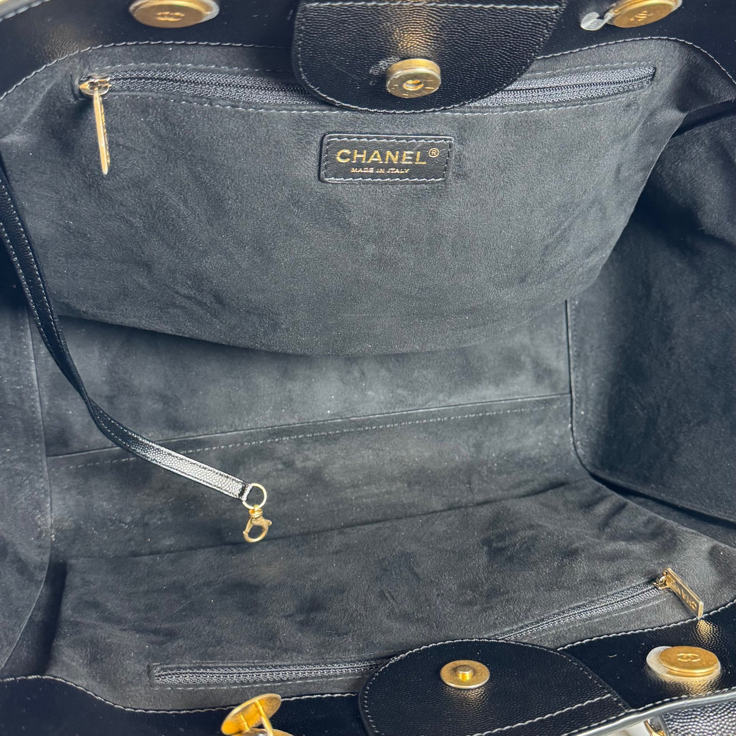 Chanel Deauville Caviar Leather Tote Bag