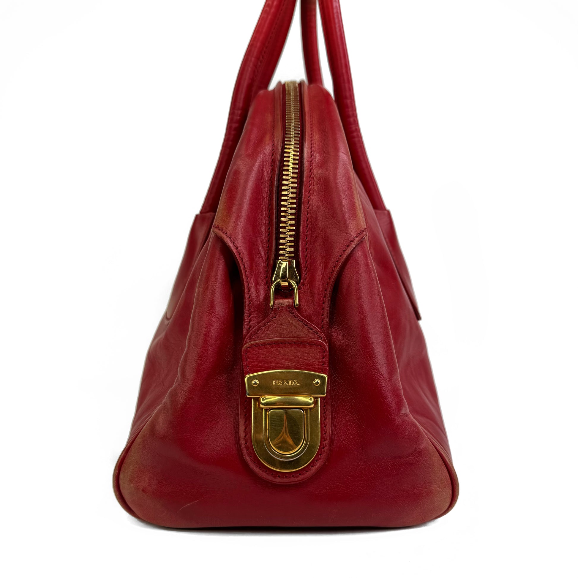 Prada red 2025 leather bag