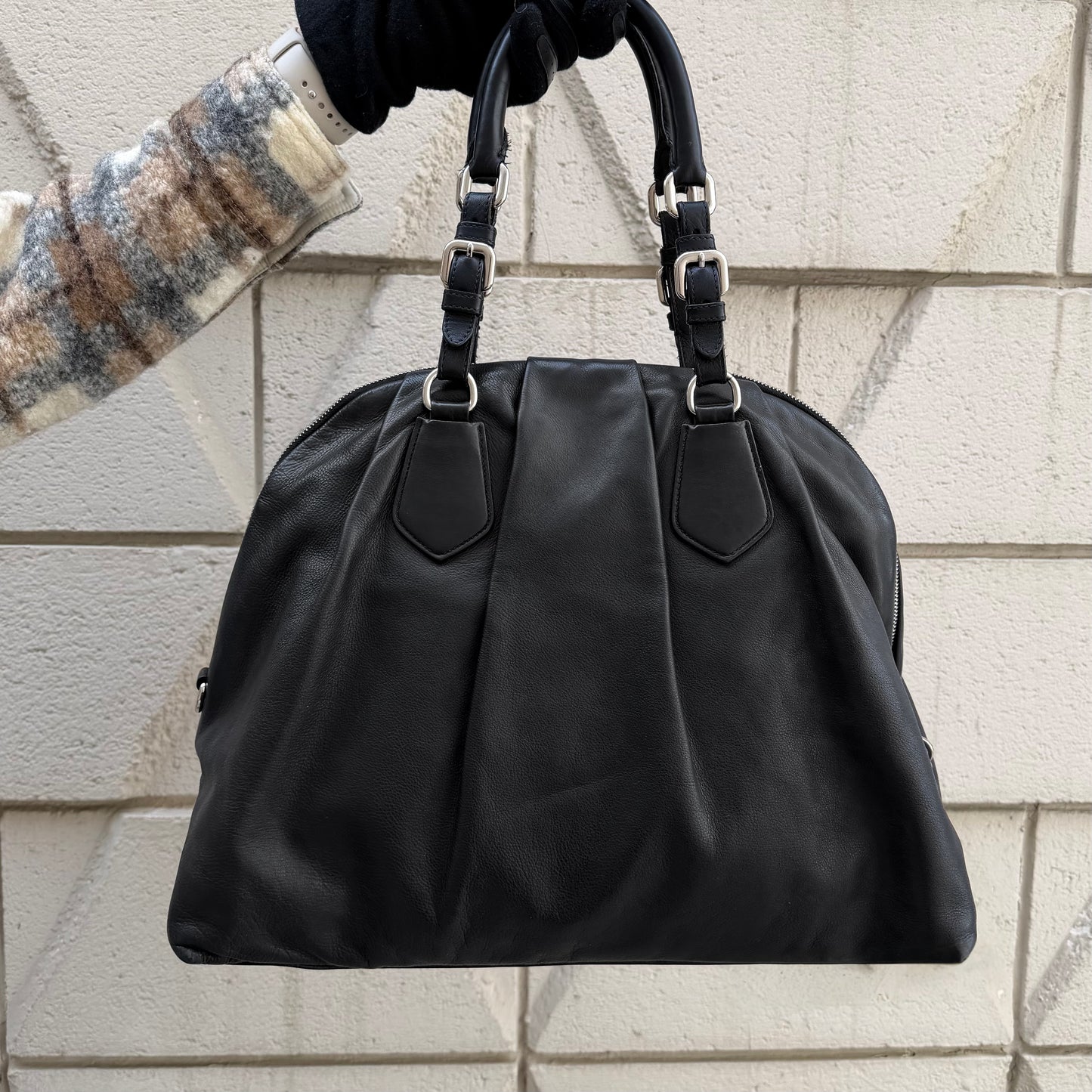 Prada Vitello Daino Soft Bowler Bag