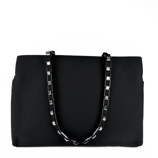Ferragamo Tiered Grosgrain Nylon Shoulder Bag