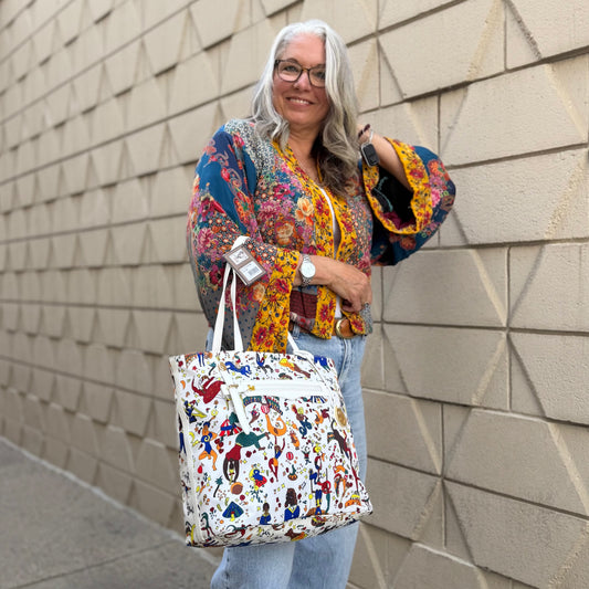 Piero Guidi Magic Circus Nylon Tote Bag