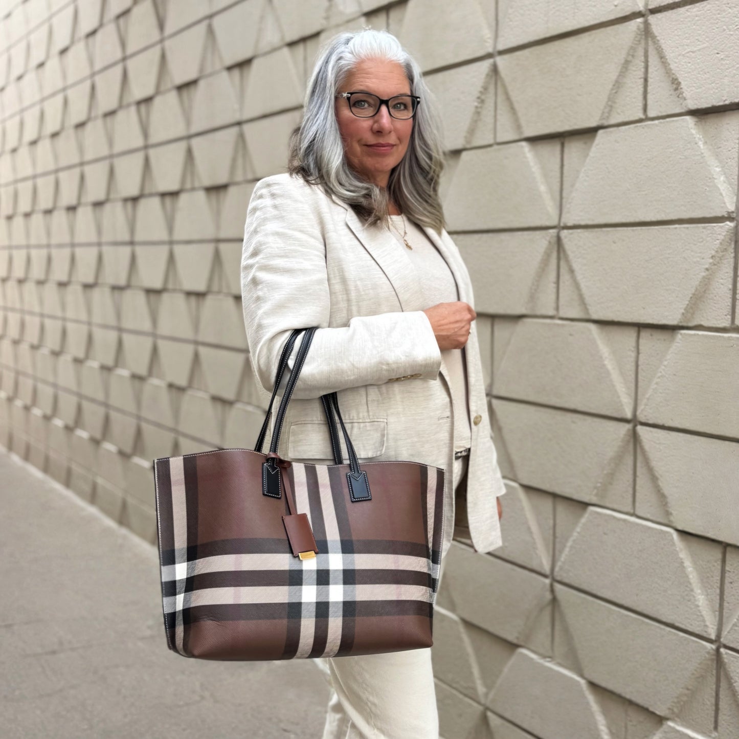 Burberry Check Tote Bag