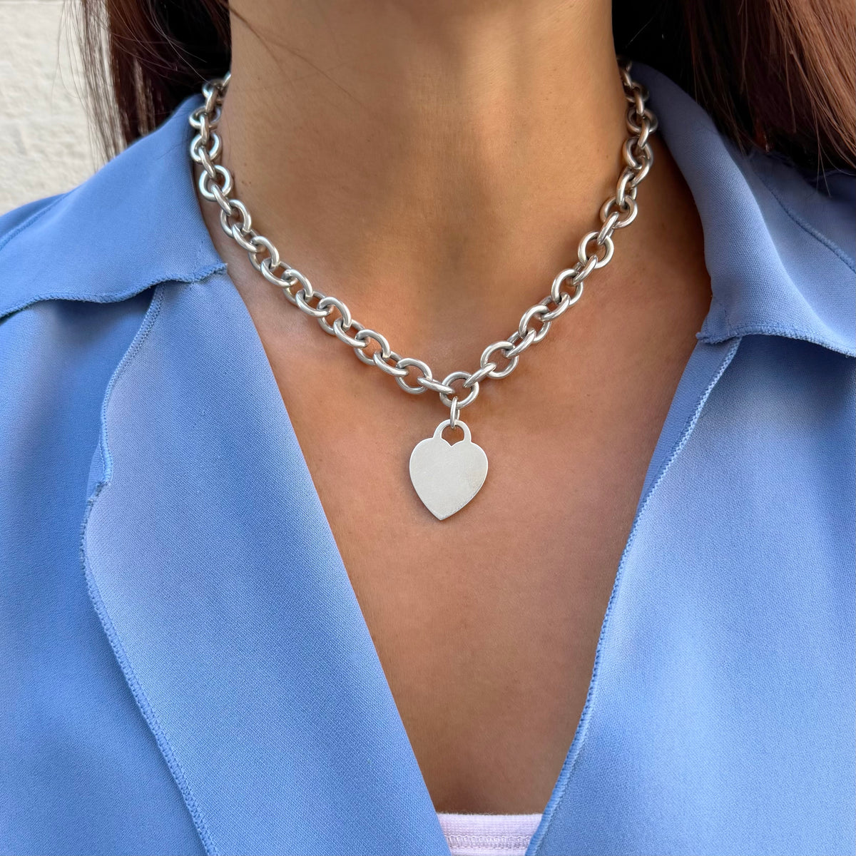 Tiffany & Co. Heart Tag Chain Link Necklace