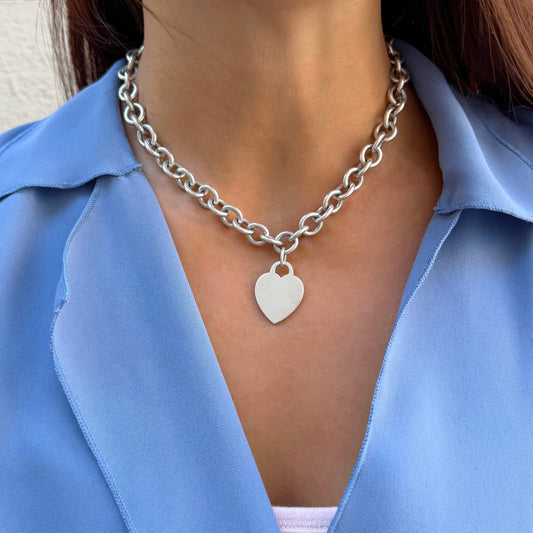 Tiffany & Co. Heart Tag Chain Link Necklace