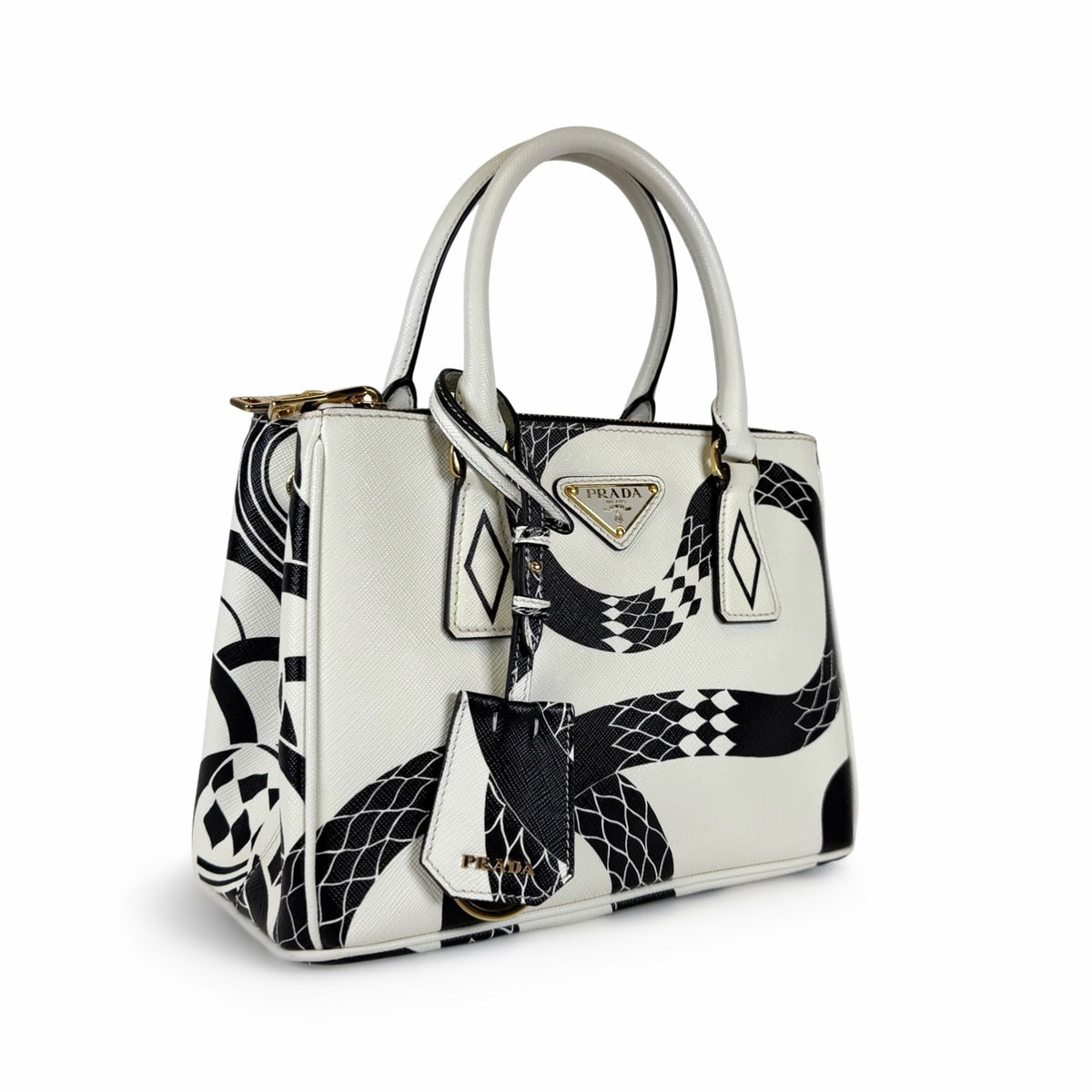 Prada Limited Edition Galleria Snake Print Tote Bag