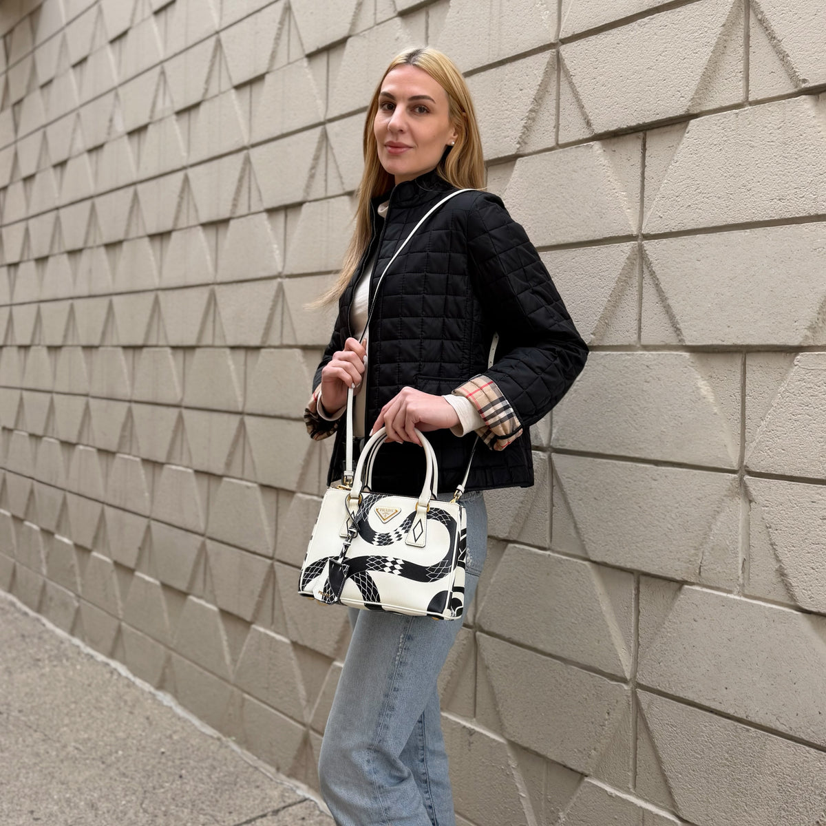 Prada Limited Edition Galleria Snake Print Tote Bag