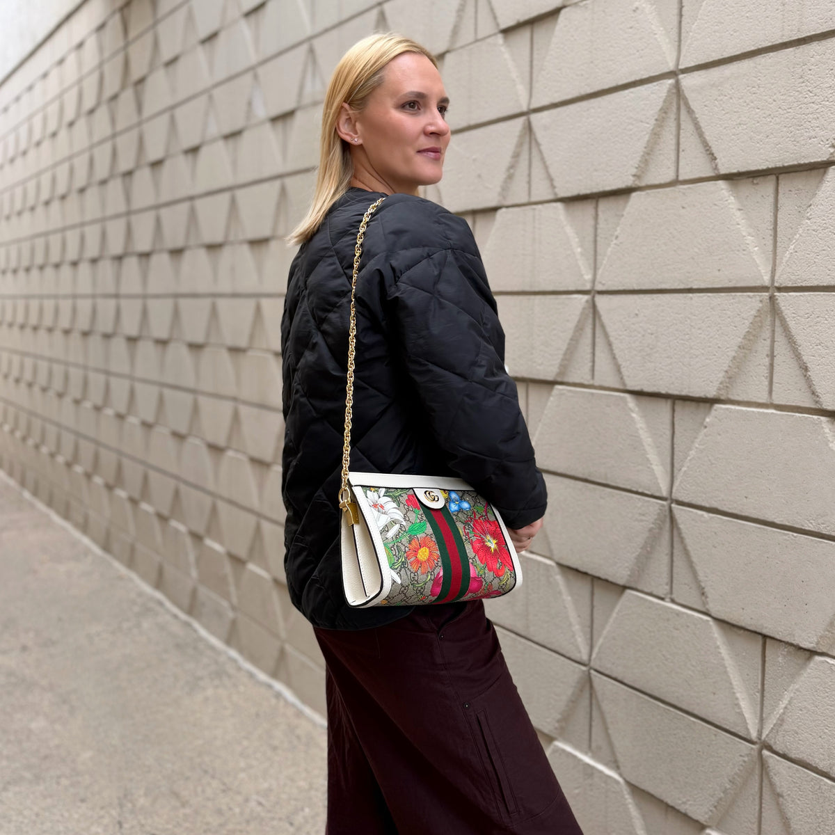 Gucci Ophidia GG Flora Small Chain Shoulder Bag