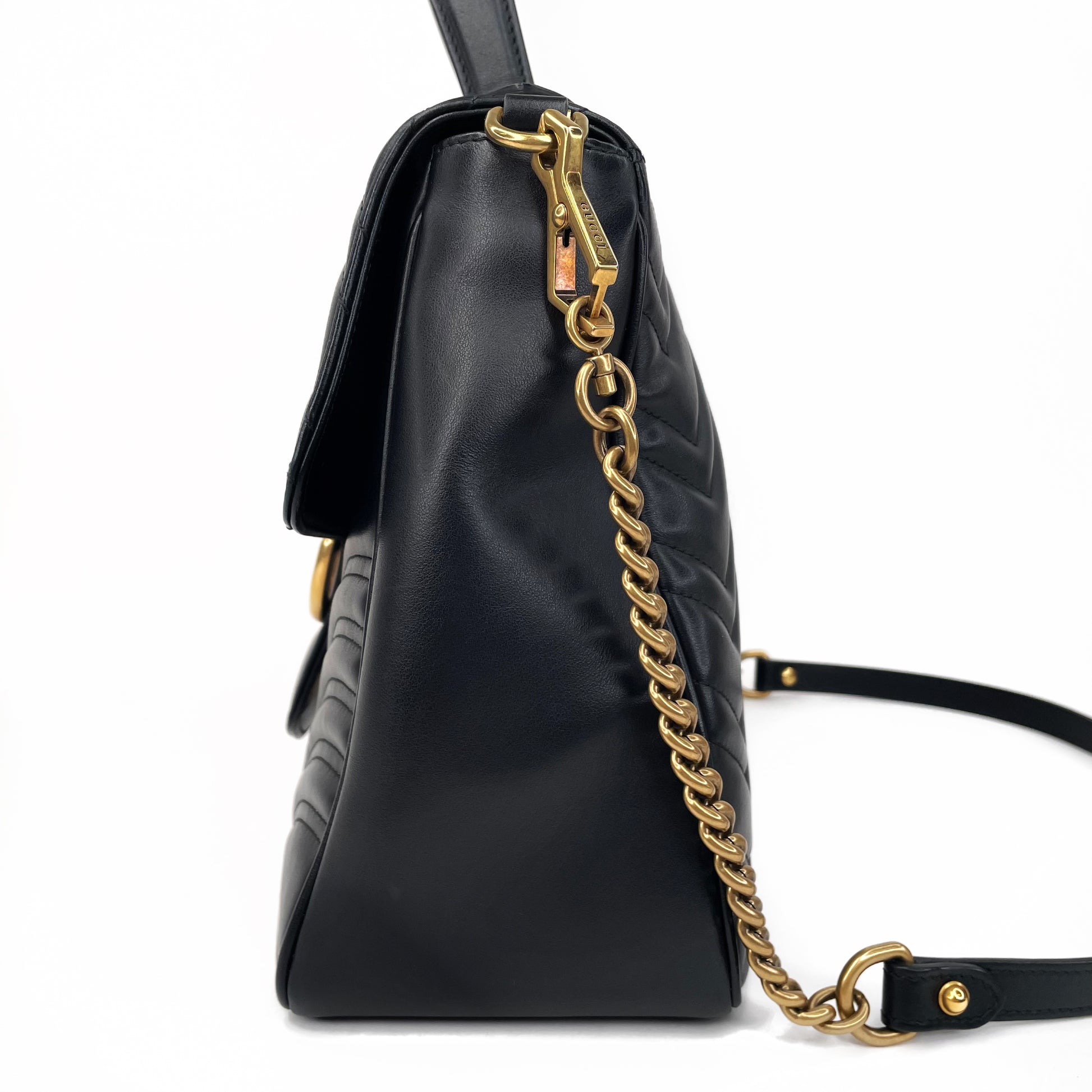 Gucci // Black Leather Messenger Marmont Bag – VSP Consignment