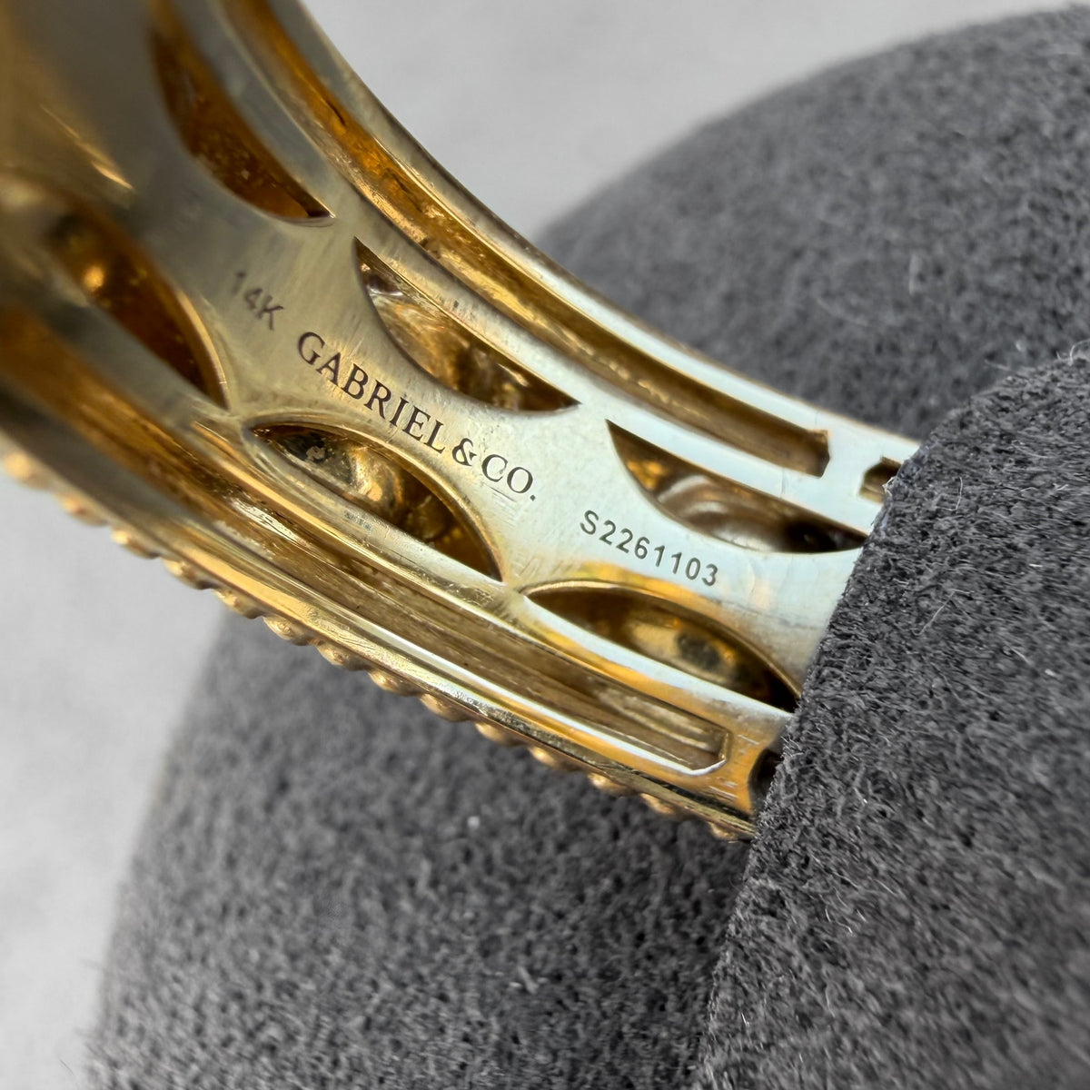 Gabriel & Co Bujukan Yellow Gold Diamond Starburst Ring