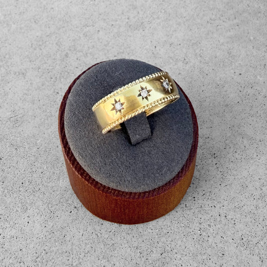 Gabriel & Co Bujukan Yellow Gold Diamond Starburst Ring