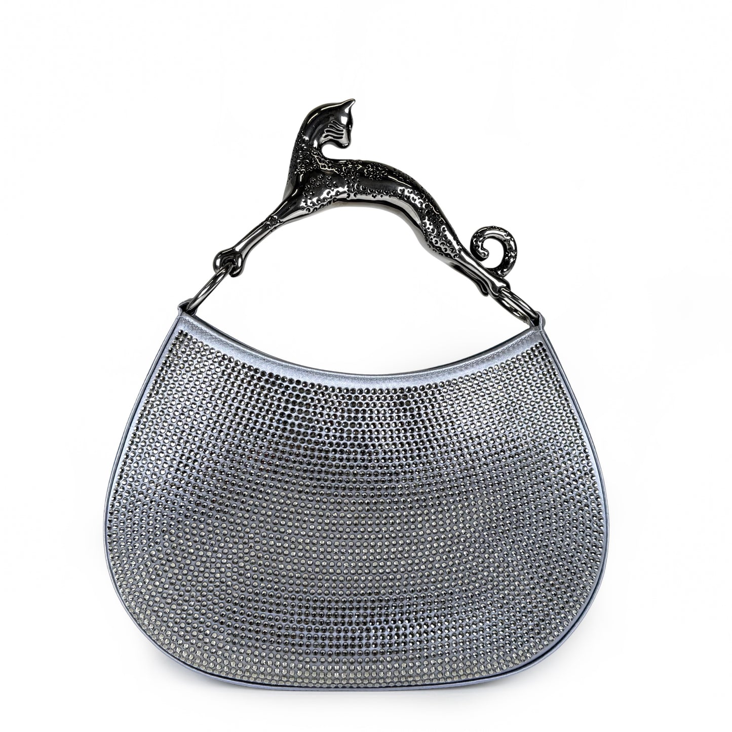 Lanvin Satin Crystal Cat Handled Hobo Bag