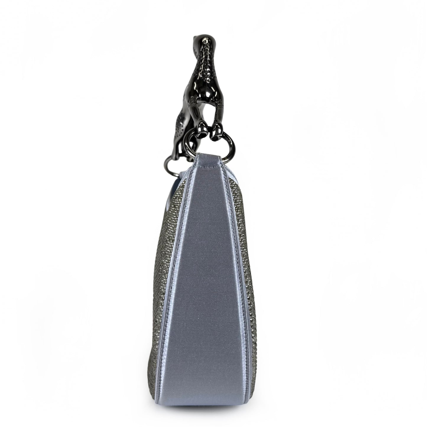 Lanvin Satin Crystal Cat Handled Hobo Bag