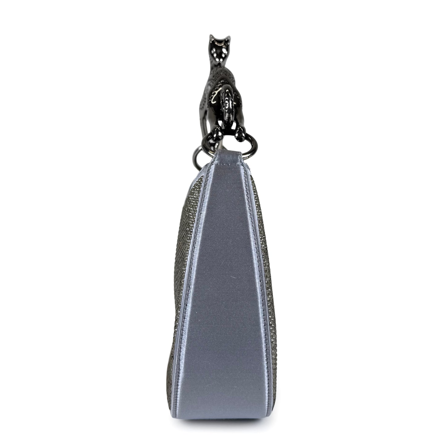 Lanvin Satin Crystal Cat Handled Hobo Bag