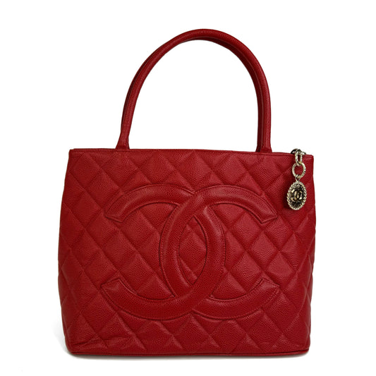 Chanel Medallion Red Tote Bag