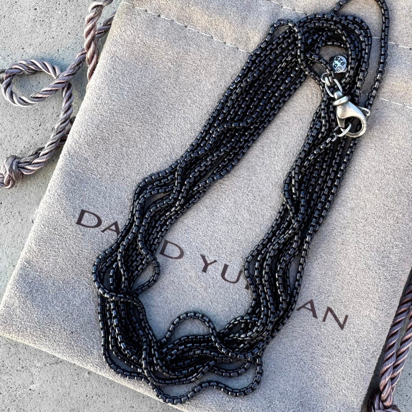 David Yurman Darkened Box Chain Necklace