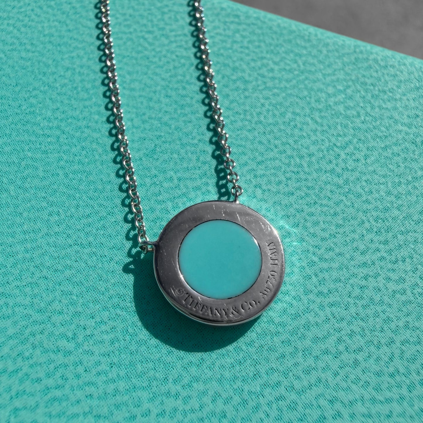 Tiffany & Co. T Circle White Gold Turquoise Diamonds Necklace