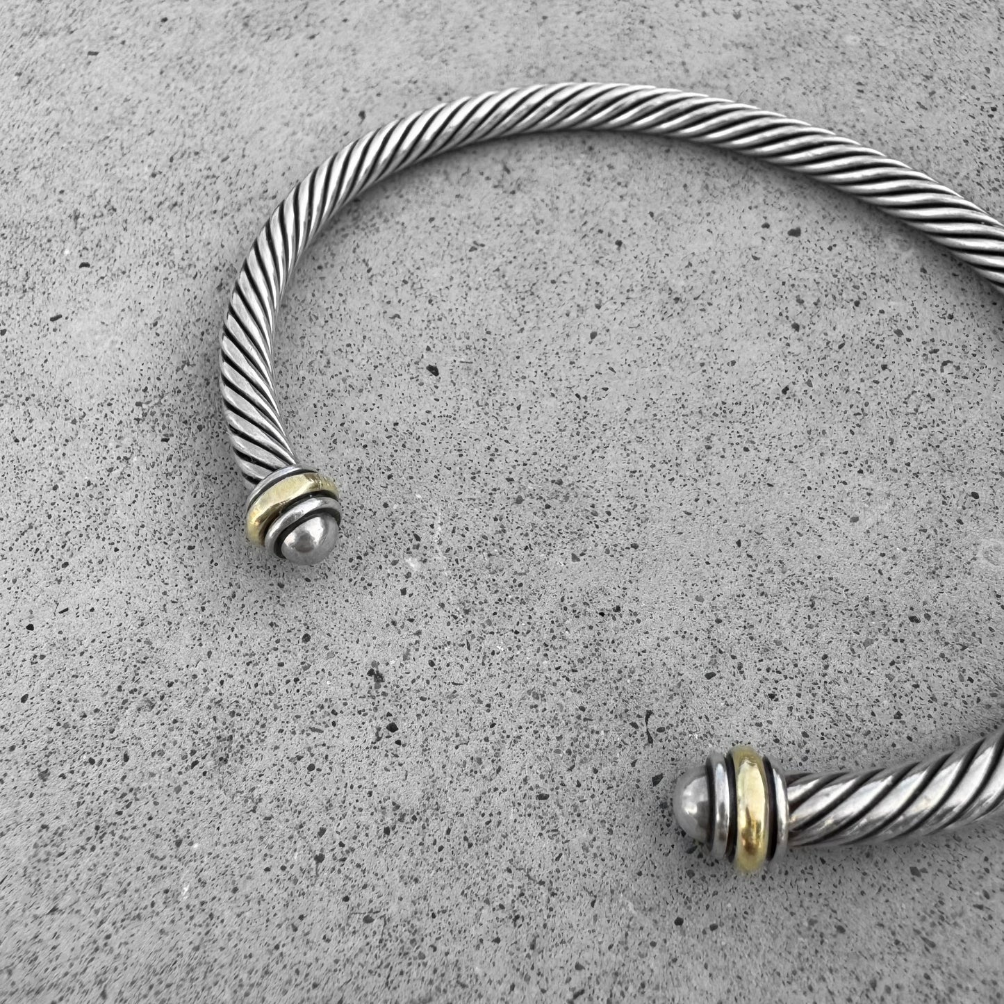 David Yurman Two Tone Cable Classic Cuff Bracelet