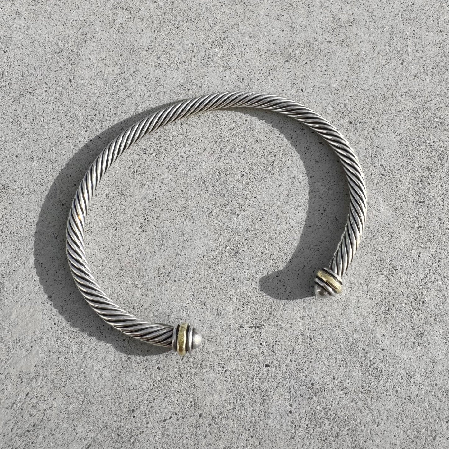 David Yurman Two Tone Cable Classic Cuff Bracelet