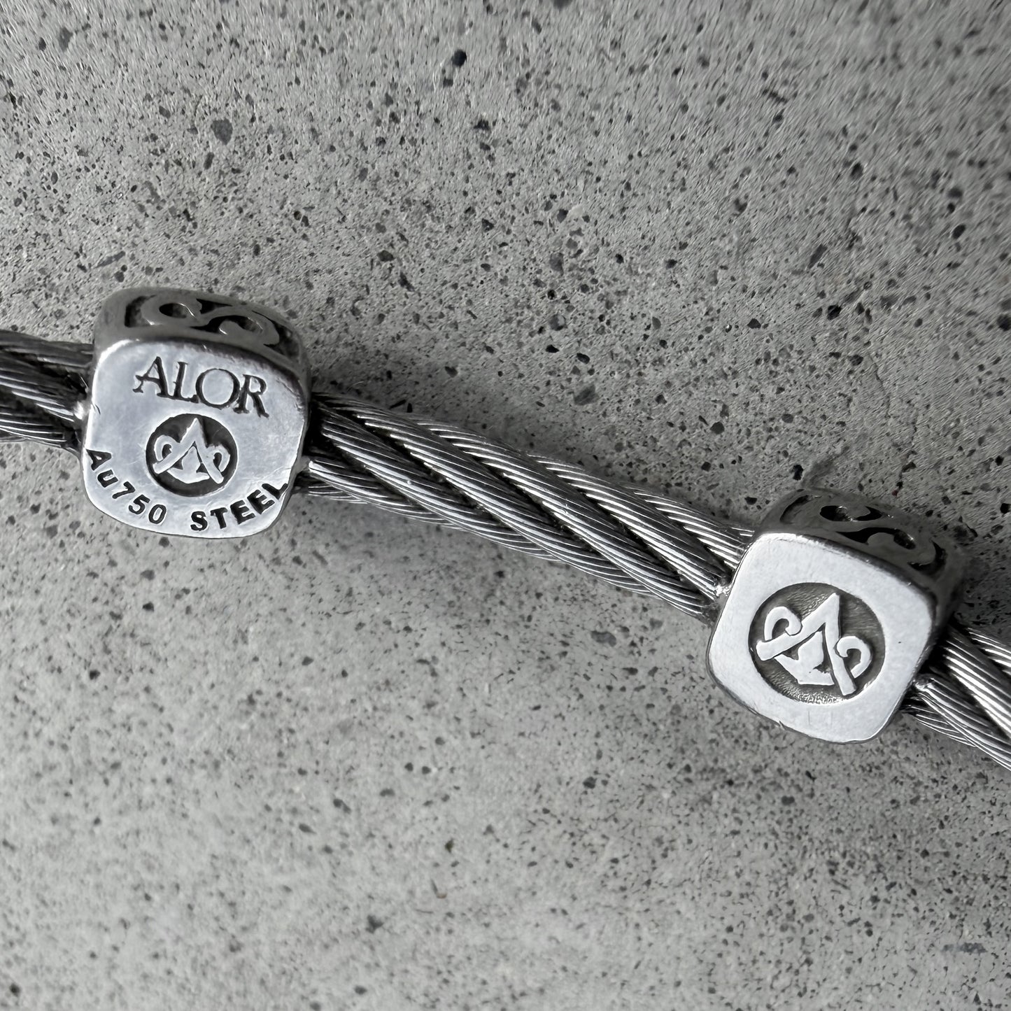 Alor Two White Gold Station Diamond Cable Bracelet
