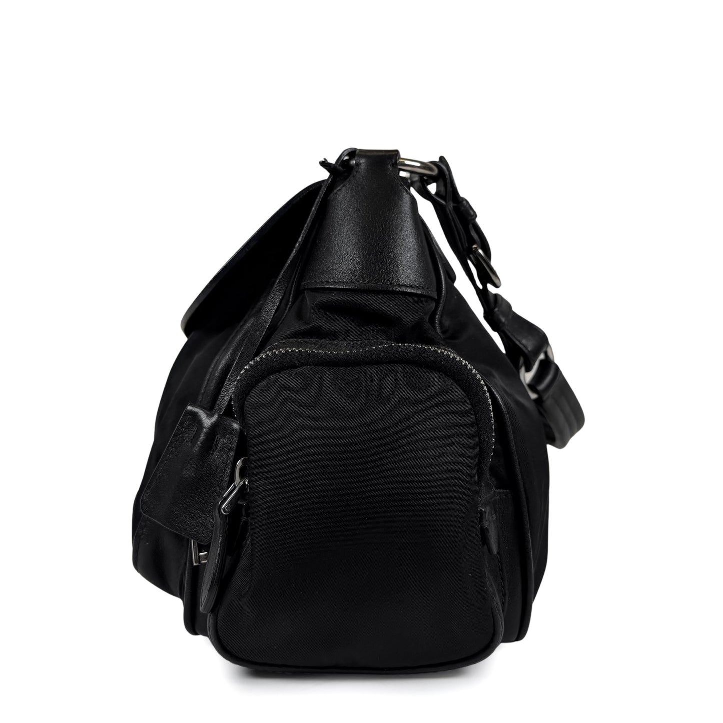 Prada Nylon Leather Pushlock Bag