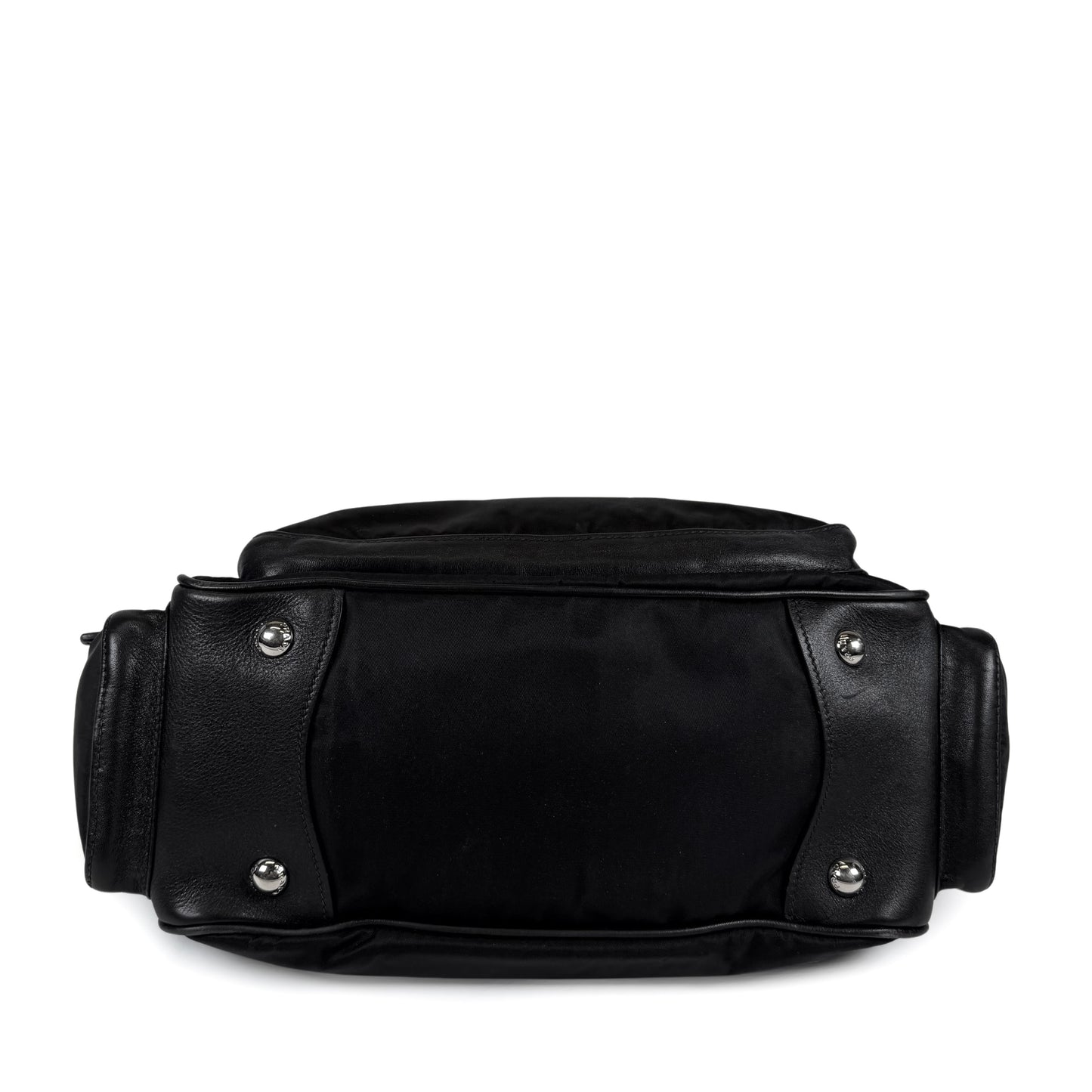 Prada Nylon Leather Pushlock Bag