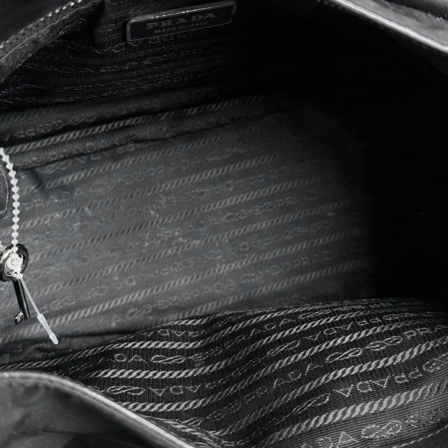 Prada Nylon Leather Pushlock Bag