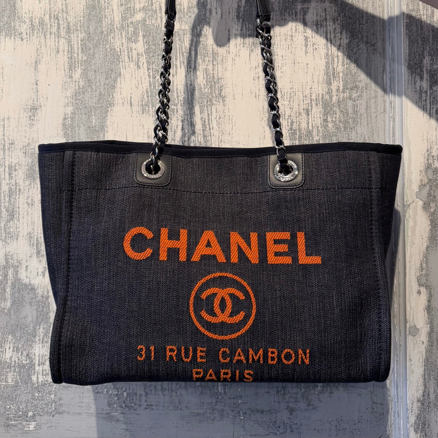 Chanel Deauville Denim Small Tote Bag