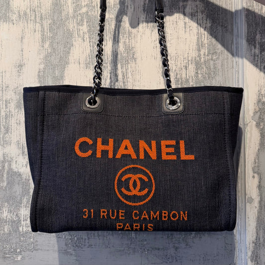 Chanel Deauville Denim Small Tote Bag