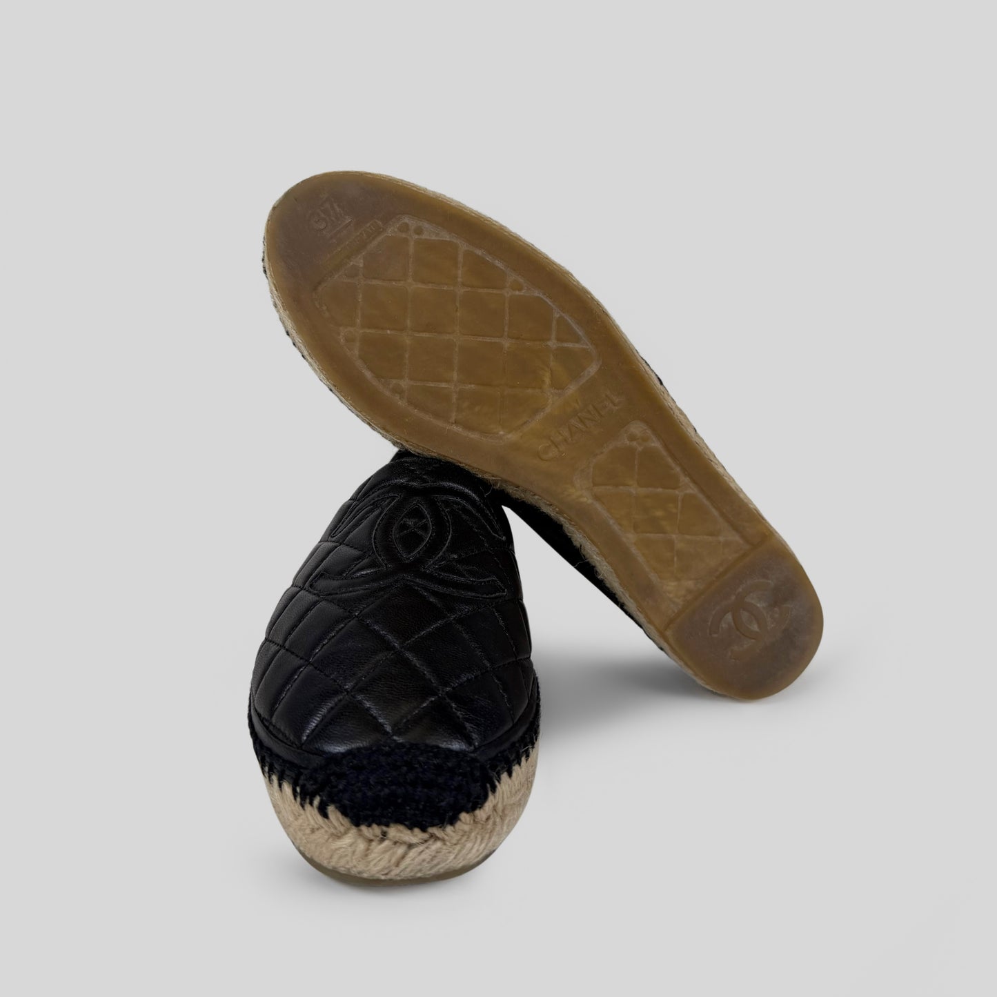 Chanel Quilted Lambskin Leather CC Espadrilles