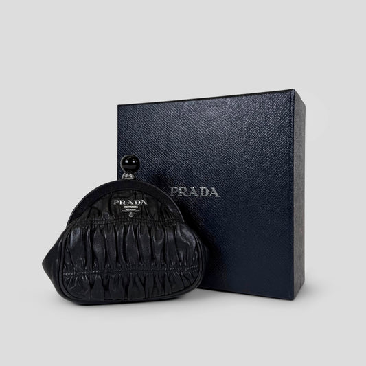 Prada Gaufre Leather Kiss-Lock Coin Purse
