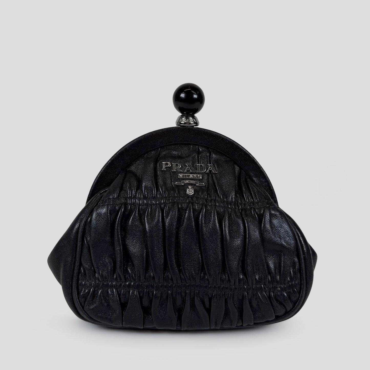 Prada Gaufre Leather Kiss-Lock Coin Purse