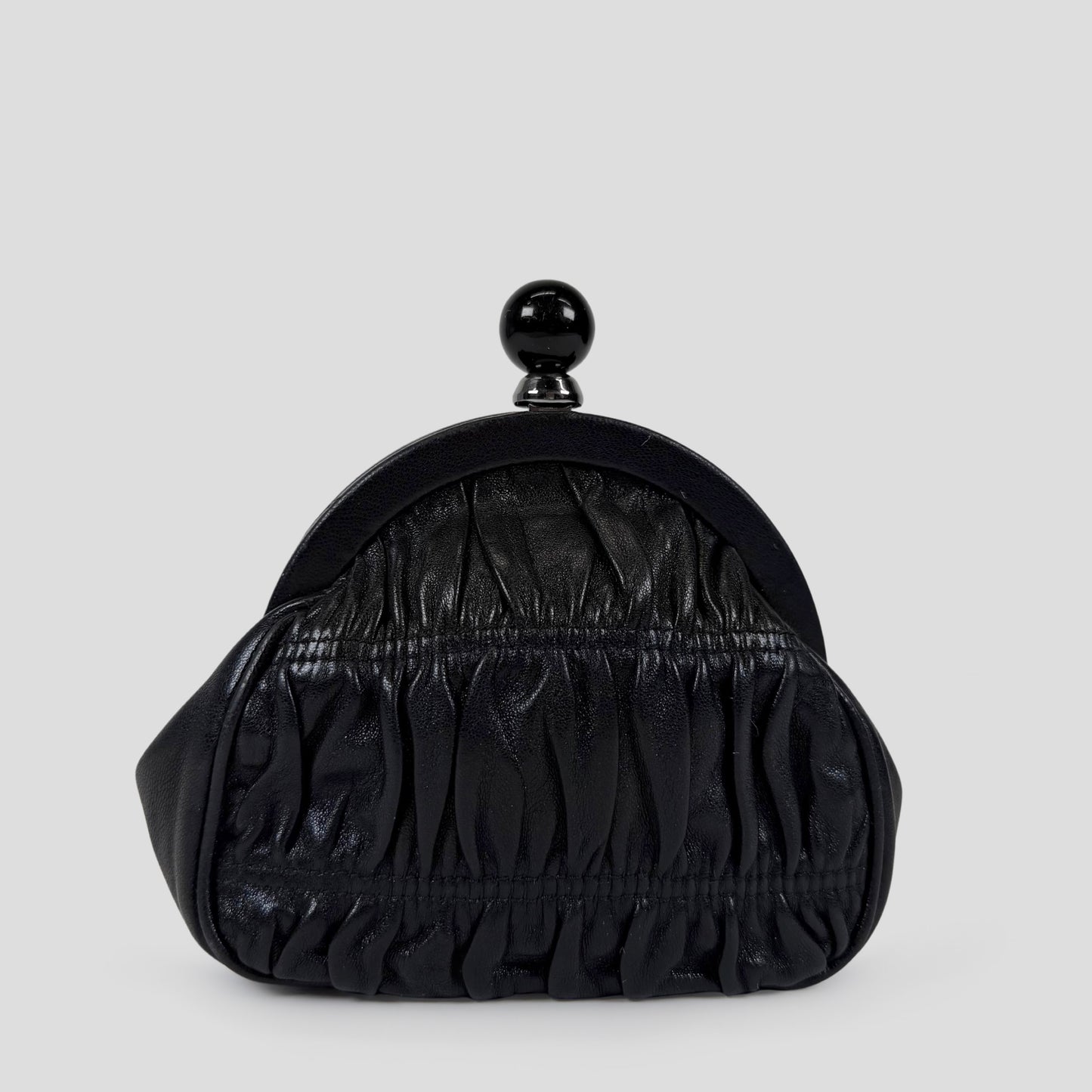 Prada Gaufre Leather Kiss-Lock Coin Purse