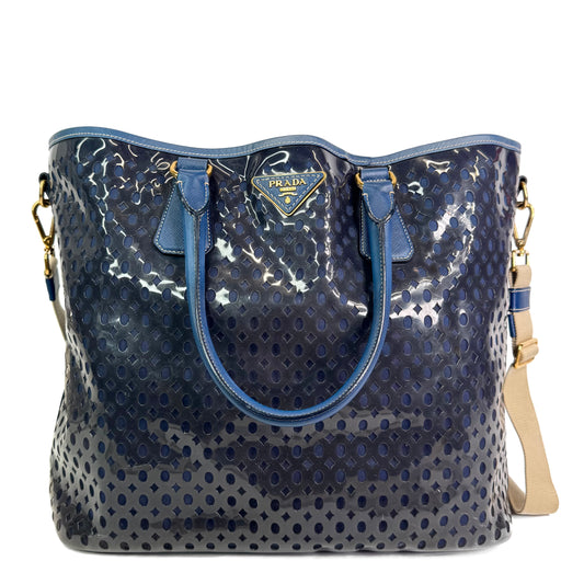 Prada Roti Perforated Vinyl Tote Bag