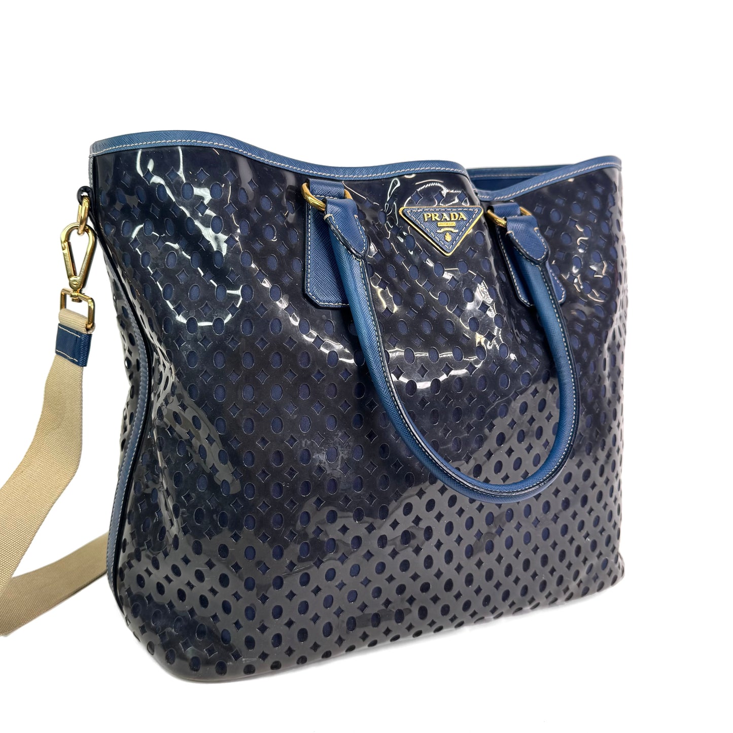 Prada Roti Perforated Vinyl Tote Bag