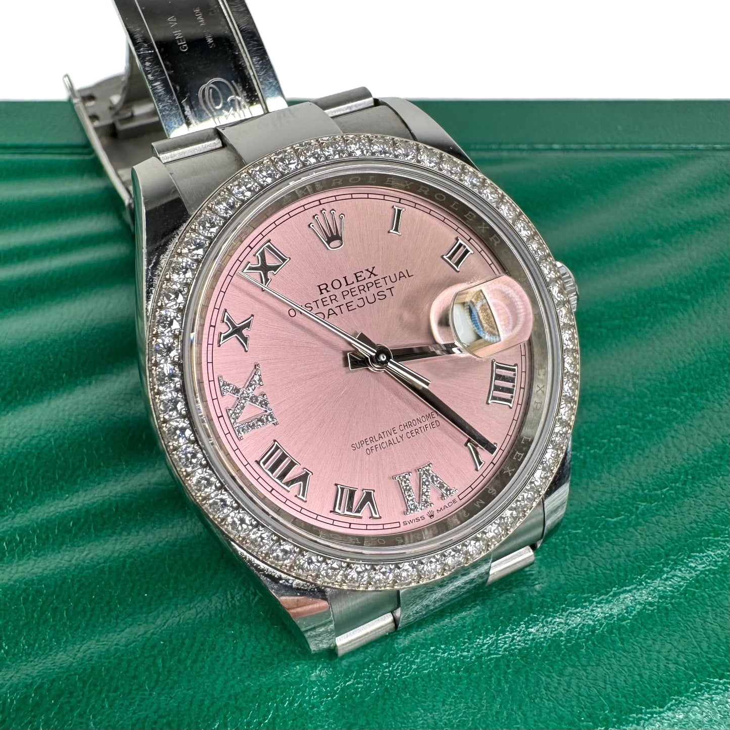 Rolex Datejust Pink Diamond Dial Automatic Oyster Watch