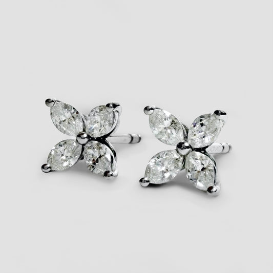 Tiffany & Co. Victoria Platinum Marquise Diamonds Earrings