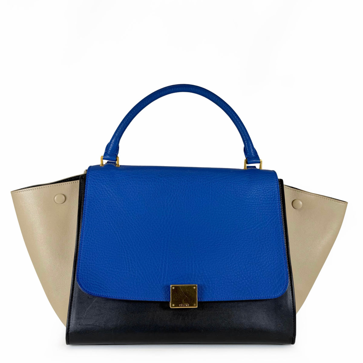 Celine Tricolor Leather Medium Trapeze Bag