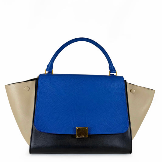 Celine Tricolor Leather Medium Trapeze Bag