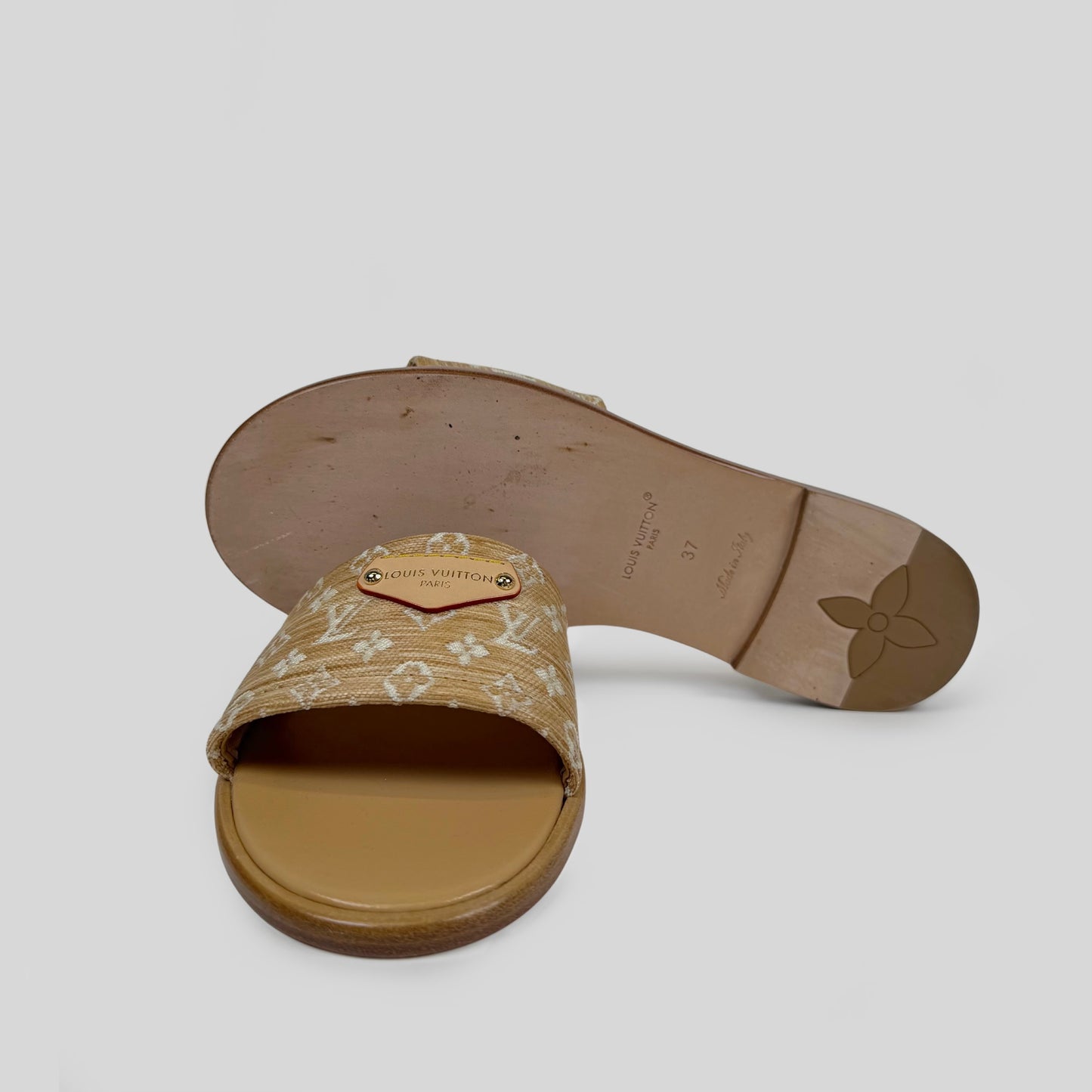 Louis Vuitton Raffia Lily Flat Mules
