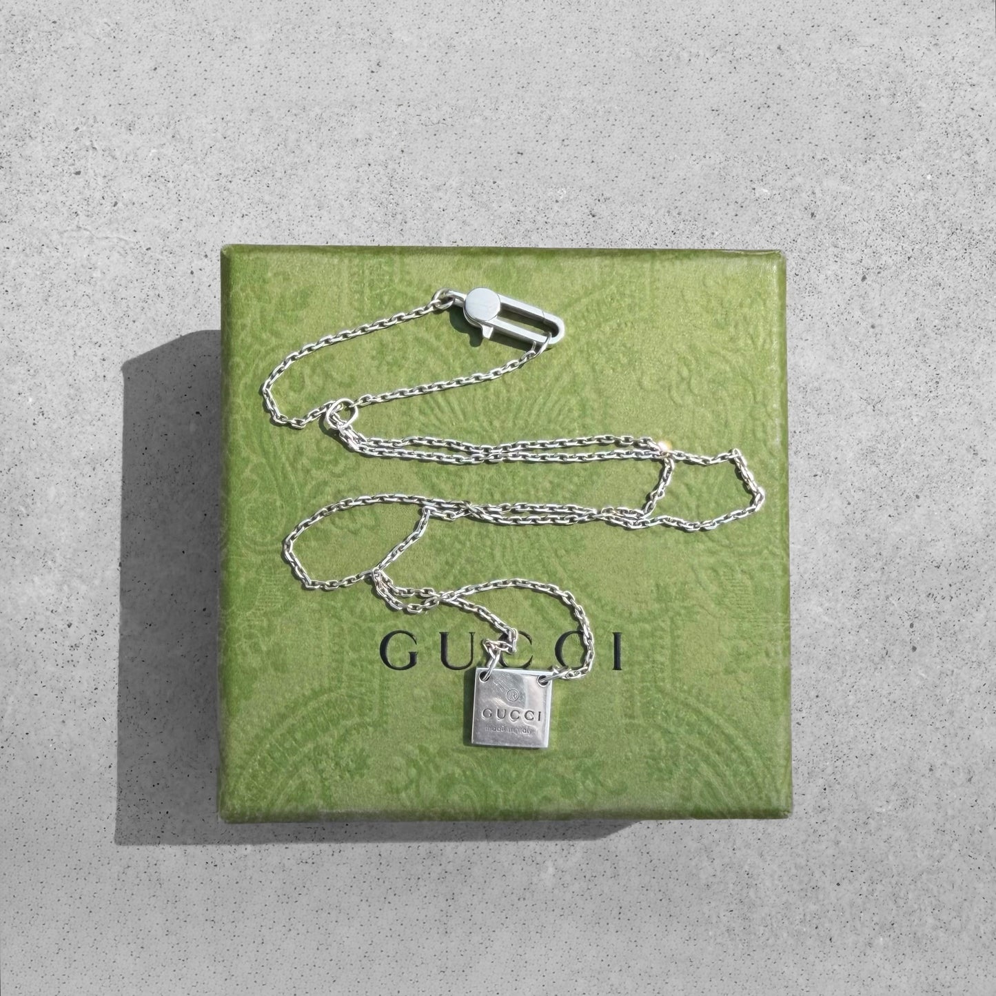 Gucci Trademark Square Pendant Necklace