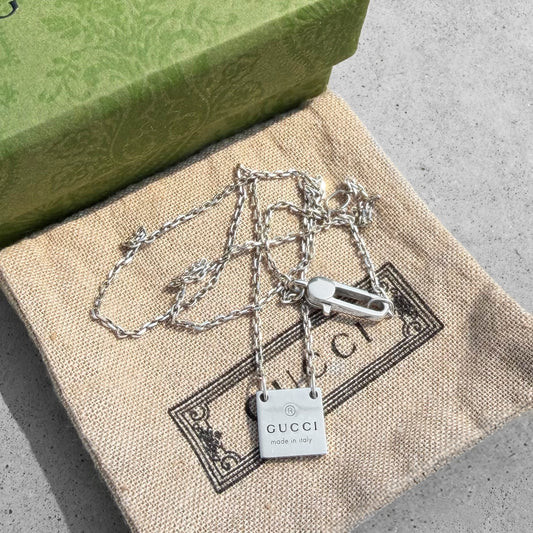 Gucci Trademark Square Pendant Necklace