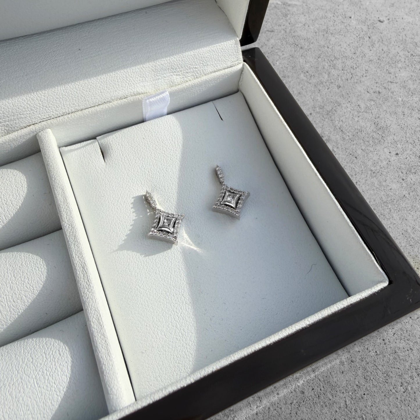 Estate Drop Dangle Diamond Stud Earrings