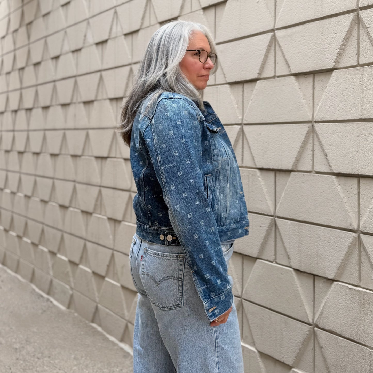 Givenchy 4G Monogram Denim Trucker Jacket