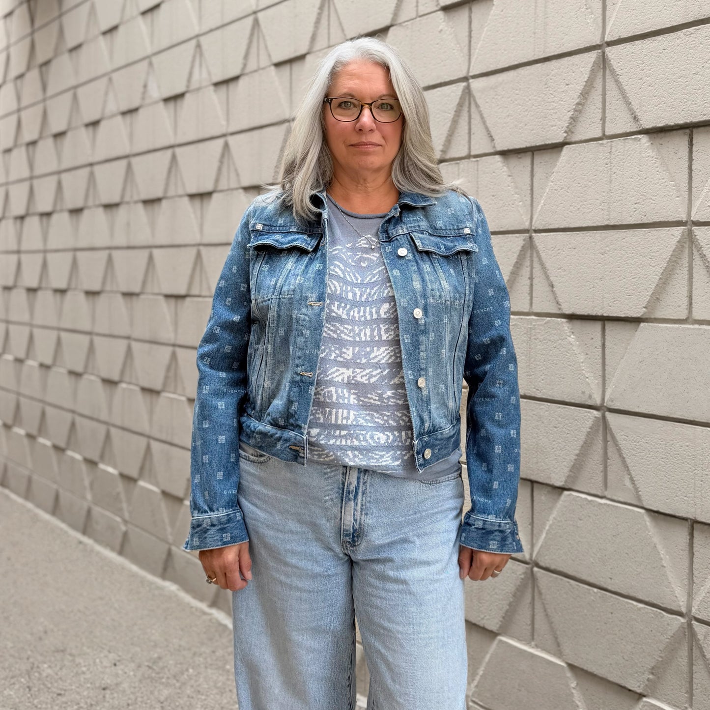 Givenchy 4G Monogram Denim Trucker Jacket
