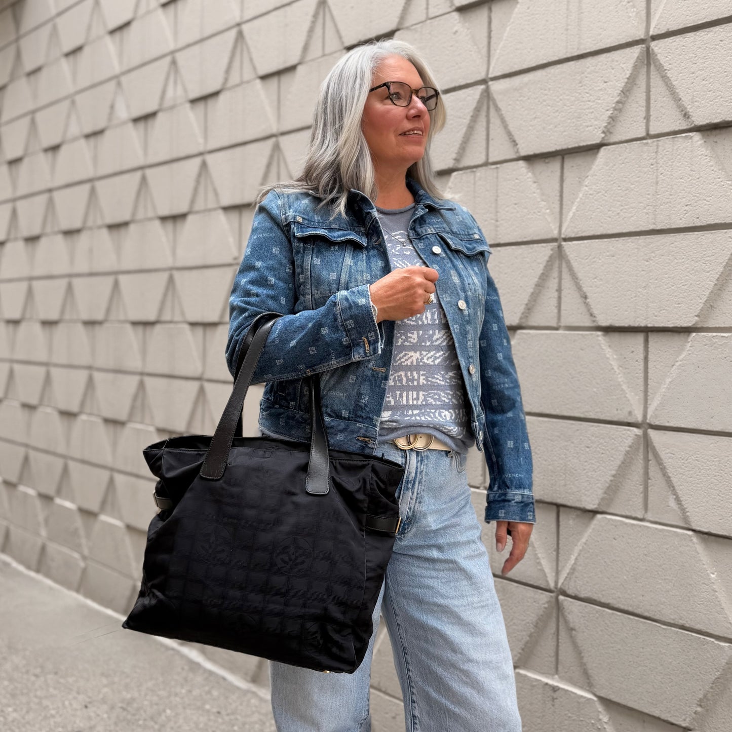 Chanel Ligne Nylon Tote Bag